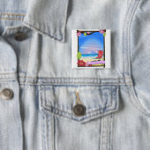 Lanzarote Travel poster Vierkante Button 5,1 Cm (In situ)