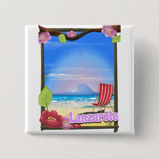 Lanzarote Travel poster Vierkante Button 5,1 Cm (Voorkant)