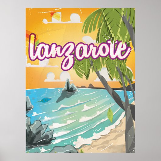lanzarote vintage poster cartoon (Voorkant)