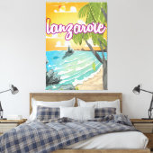 lanzarote vintage poster cartoon canvas afdruk (Insitu (Slaapkamer))