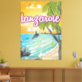 lanzarote vintage poster cartoon canvas afdruk (Insitu (Woonkamer))