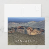 Lanzarote vulkaan krater uitzicht ansichtkaart briefkaart (Voorkant / Achterkant)