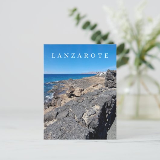 Lanzarote vulkanische stenen uitzicht briefkaart (Staand voorkant)