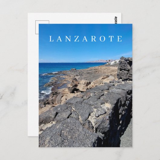 Lanzarote vulkanische stenen uitzicht briefkaart (Voorkant / Achterkant)