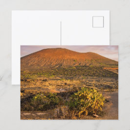 Lanzarote Vulkanische Wijngaard en Caldera bij Zon Briefkaart