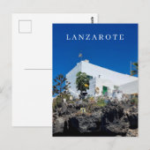 Lanzarote wit huis uitzicht briefkaart (Voorkant / Achterkant)