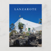 Lanzarote wit huis uitzicht briefkaart (Voorkant)