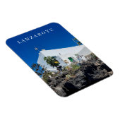 Lanzarote wit huis uitzicht koelkastmagneet magneet (Rechterzijde)