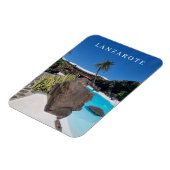 Lanzarote zwembad en palmboom uitzicht magneet (Linkerzijde)