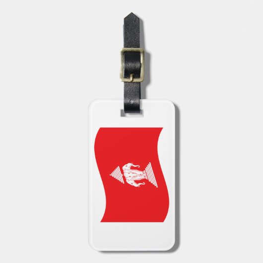 Lao Erawan Three Headed Elephant Flag Wave Bagagelabel (Voorkant verticaal)