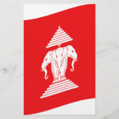 Lao Erawan Three Headed Elephant Flag Wave Briefpapier (Voorkant)
