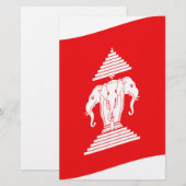 Lao Erawan Three Headed Elephant Flag Wave Briefpapier (Voorkant / Achterkant)