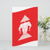Lao Erawan Three Headed Elephant Flag Wave Briefpapier (Staand voorkant)