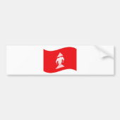 Lao Erawan Three Headed Elephant Flag Wave Bumpersticker (Voorkant)