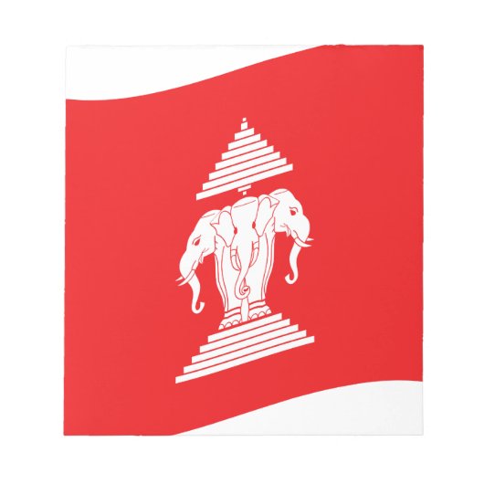 Lao Erawan Three Headed Elephant Flag Wave Notitieblok (Voorkant)