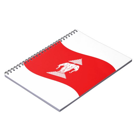 Lao Erawan Three Headed Elephant Flag Wave Notitieboek (Linkerzijde)
