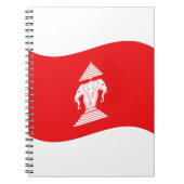 Lao Erawan Three Headed Elephant Flag Wave Notitieboek (Voorkant)