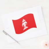 Lao Erawan Three Headed Elephant Flag Wave Rechthoekige Sticker (Envelop)