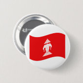 Lao Erawan Three Headed Elephant Flag Wave Ronde Button 5,7 Cm (Voorkant /achterkant)