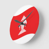 Lao Erawan Three Headed Elephant Flag Wave Ronde Klok (Hoek)