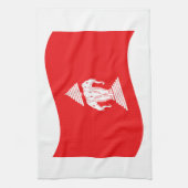 Lao Erawan Three Headed Elephant Flag Wave Theedoek (Verticaal)