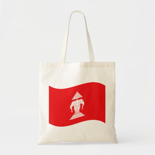 Lao Erawan Three Headed Elephant Flag Wave Tote Bag (Voorkant)
