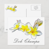 LAO FLOWER DOK CHAMPA - PLUMERIA RUBRA BRIEFKAART (Voorkant / Achterkant)