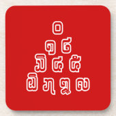 Lao-/Laos-getallen piramide Laotiaans taalscript Bier Onderzetter (Voorkant)