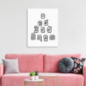 Lao-/Laos-getallen piramide Laotiaans taalscript Canvas Afdruk (Insitu (Woonkamer))