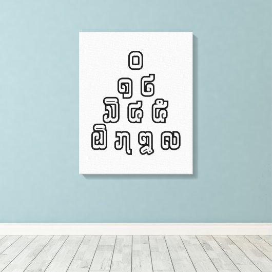 Lao-/Laos-getallen piramide Laotiaans taalscript Canvas Afdruk (Insitu (Houten vloer))