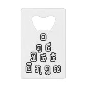 Lao-/Laos-getallen piramide Laotiaans taalscript Creditkaart Flessenopener (Voorkant)