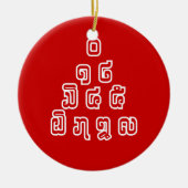 Lao-/Laos-getallen piramide Laotiaans taalscript Keramisch Ornament (Voorkant)