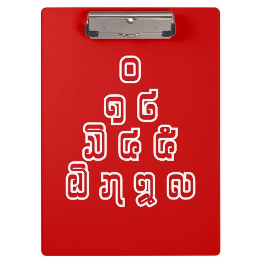 Lao-/Laos-getallen piramide Laotiaans taalscript Klembord (Voorkant)