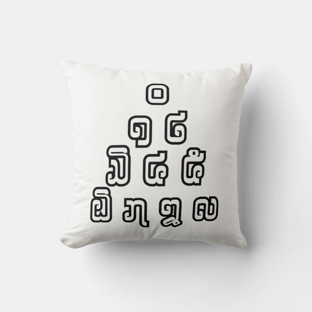 Lao-/Laos-getallen piramide Laotiaans taalscript Kussen (Voorkant)