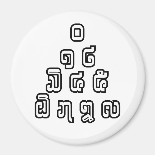 Lao-/Laos-getallen piramide Laotiaans taalscript Magneet (Voorkant)