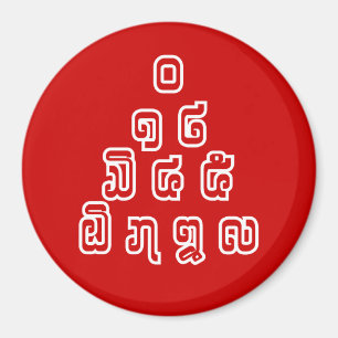 Lao-/Laos-getallen piramide Laotiaans taalscript Magneet