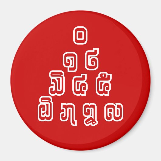 Lao-/Laos-getallen piramide Laotiaans taalscript Magneet (Voorkant)