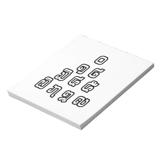 Lao-/Laos-getallen piramide Laotiaans taalscript Notitieblok (Linkerzijde)