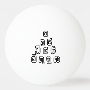 Lao-/Laos-getallen piramide Laotiaans taalscript Pingpongbal