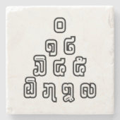 Lao-/Laos-getallen piramide Laotiaans taalscript Stenen Onderzetter (Voorkant)