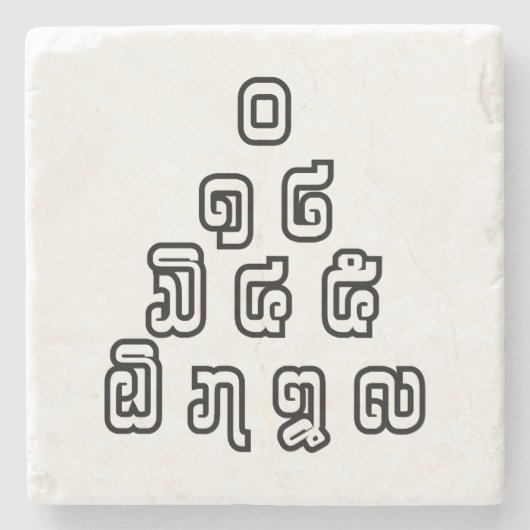 Lao-/Laos-getallen piramide Laotiaans taalscript Stenen Onderzetter (Voorkant)