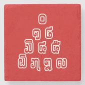 Lao-/Laos-getallen piramide Laotiaans taalscript Stenen Onderzetter (Voorkant)