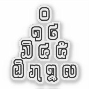Lao-/Laos-getallen piramide Laotiaans taalscript Sticker