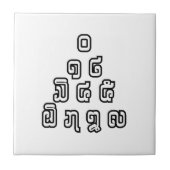 Lao-/Laos-getallen piramide Laotiaans taalscript Tegeltje (Voorkant)
