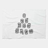 Lao-/Laos-getallen piramide Laotiaans taalscript Theedoek (Horizontaal)