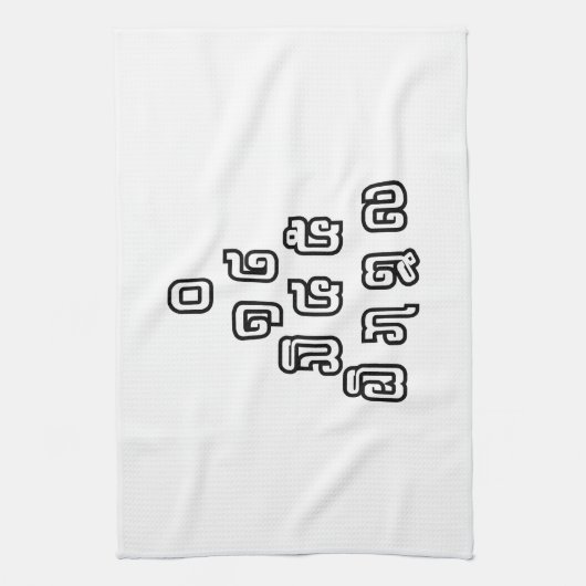 Lao-/Laos-getallen piramide Laotiaans taalscript Theedoek (Verticaal)