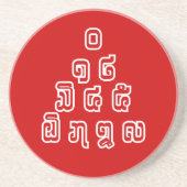 Lao-/Laos-getallen piramide Laotiaans taalscript Zandsteen Onderzetter (Voorkant)