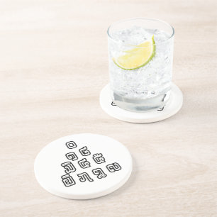 Lao-/Laos-getallen piramide Laotiaans taalscript Zandsteen Onderzetter