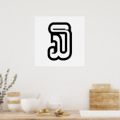 Lao / Laos Nummer Drie / 3 / ໓ (Sam) Laotiaans Poster (Keuken)