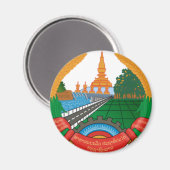 LAO NATIONAL EMBLEM - LAO BADGE MAGNEET (Voorkant / Achterkant)